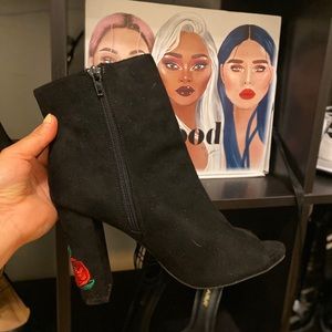 open toe booties